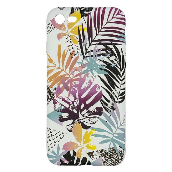 IPhone 7/8 Silicone Case with Picture White Leaves