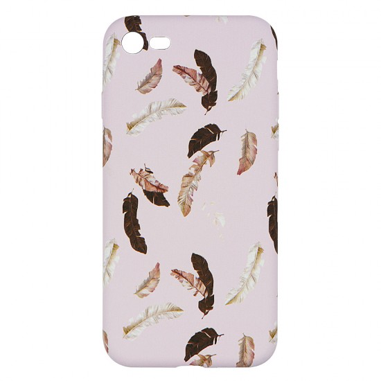 IPhone 7/8 Silicone Case with Picture Pink Feathers