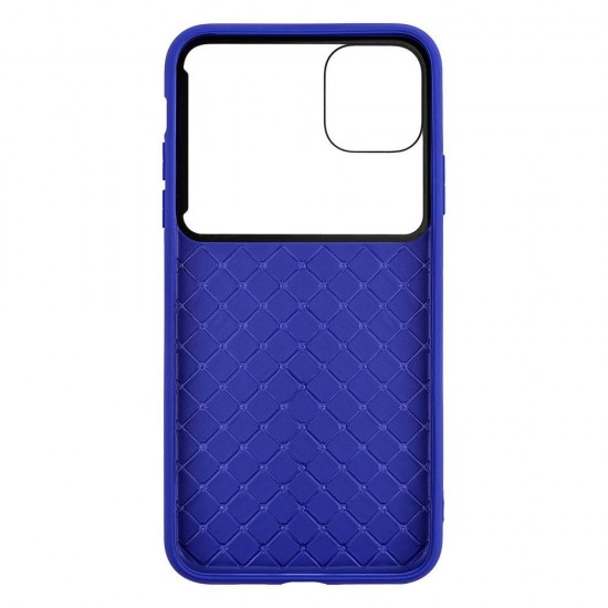 IPhone 11 Pro Max Weaving Case (Tempering Glass + TPU) Blue IPhone 11 Pro Max Weaving Case (Tempering Glass + TPU) Blue