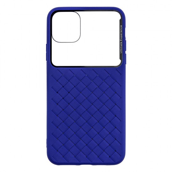 IPhone 11 Pro Max Weaving Case (Tempering Glass + TPU) Blue IPhone 11 Pro Max Weaving Case (Tempering Glass + TPU) Blue