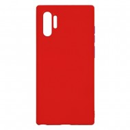 Samsung Note 10 Plus Silicone Soft Touch Case Colored Buttons Red 