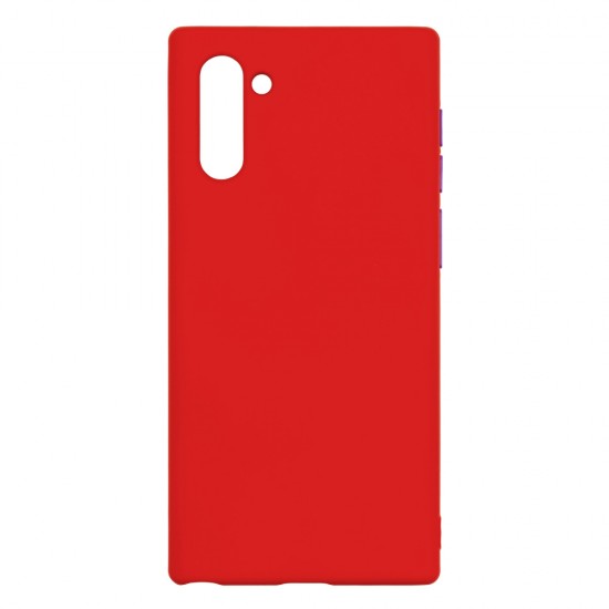 Samsung Note 10 Silicone Soft Touch Case Colored Buttons Red 