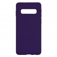 Samsung S10 Silicone Soft Touch Case Colored Buttons Purple 