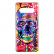 Samsung S10 Plus Silicone + PC Case with Picture Skull Girl 