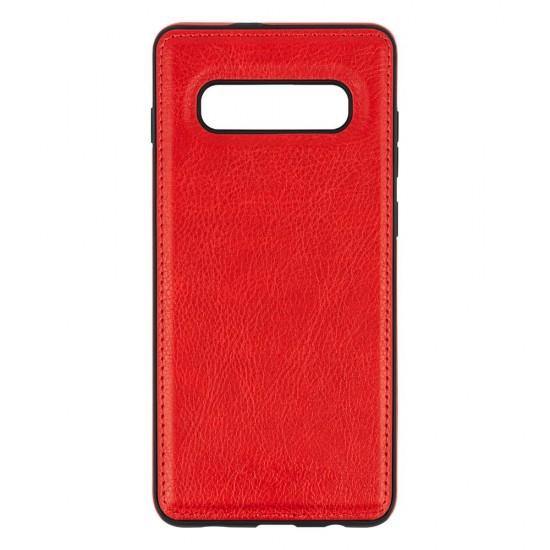 Samsung S10 Plus Leather Case Red 