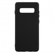 Samsung S10 Plus Silicone Case Soft Touch with Microfiber Black 