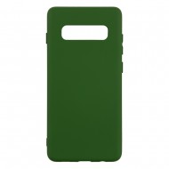 Samsung S10 Plus Silicone Case Soft Touch with Microfiber Green 