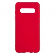 Samsung S10 Plus Silicone Case Soft Touch with Microfiber Red 