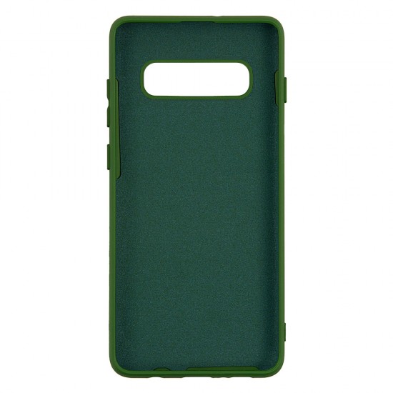Samsung S10 Silicone Case Soft Touch with Microfiber Green 