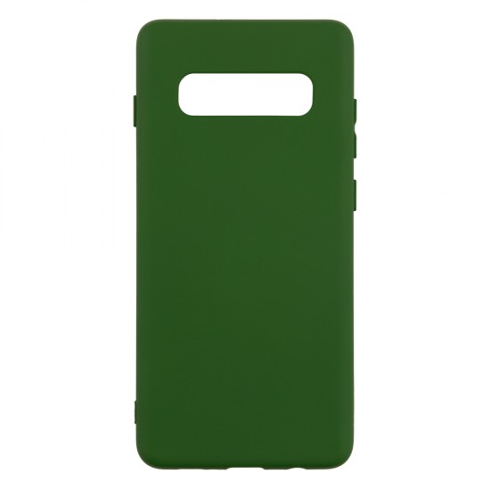 Samsung S10 Silicone Case Soft Touch with Microfiber Green 