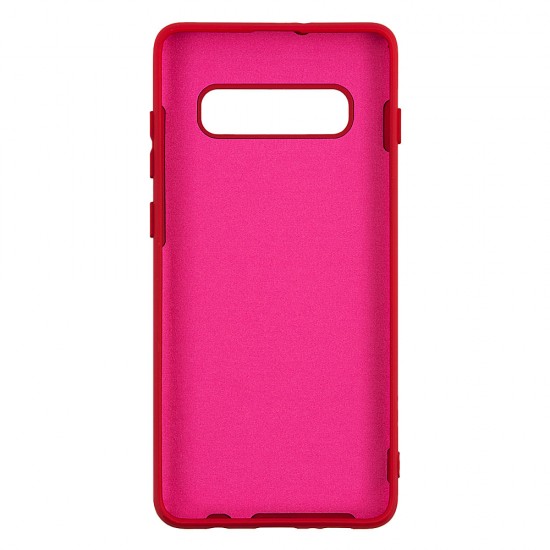 Samsung S10 Silicone Case Soft Touch with Microfiber Red 