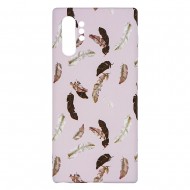 Samsung Note 10 Plus Silicone Case with Picture Pink Feathers 