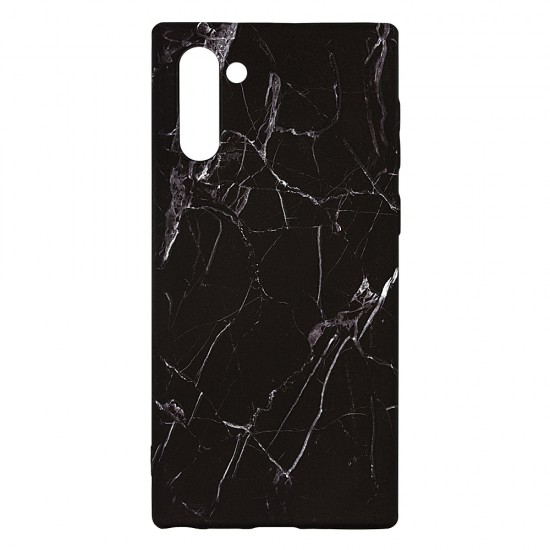 Samsung Note 10 Silicone Case with Picture Black Marble 