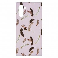 Samsung Note 10 Silicone Case with Picture Pink Feathers 