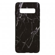 Samsung S10 Silicone Case with Picture Black Marble 