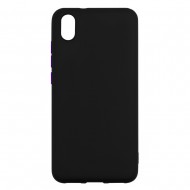 Xiaomi Redmi 7A Silicone Soft Touch Case Colored Buttons Black 
