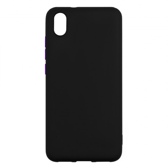 Xiaomi Redmi 7A Silicone Soft Touch Case Colored Buttons Black Xiaomi Redmi 7A Silicone Soft Touch Case Colored Buttons Black